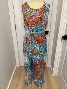 2XL Mandala Print Boho Maxi Dress - Excellent Condition